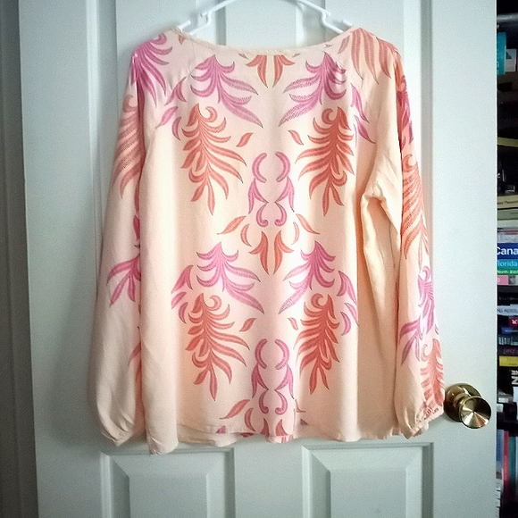 Lascana Venus Tunic Top with Orange and Pink Print Size Medium - Picture 2 of 6